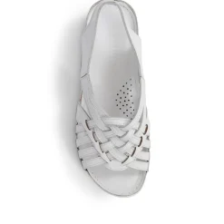 Soft Leather Slip-On Sandals - White