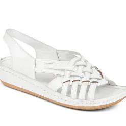 Soft Leather Slip-On Sandals - White