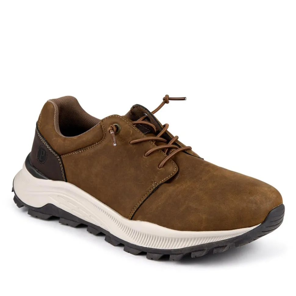 Sporty Lace Up Shoes - Brown