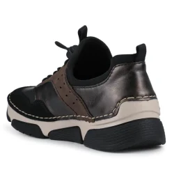 Sporty Lace-Up Trainers - Black Multi