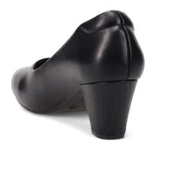 Stacked-Heel Court Shoes - Black