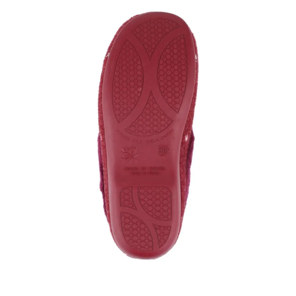 Star Pattern Full Slippers - Burgundy