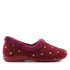 Star Pattern Full Slippers - Burgundy