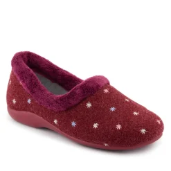 Star Pattern Full Slippers - Burgundy
