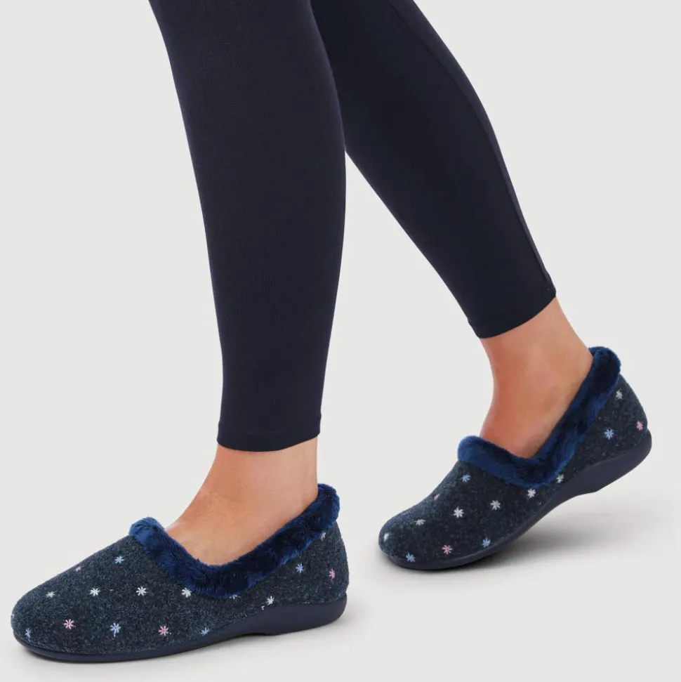Star Pattern Full Slippers - Navy