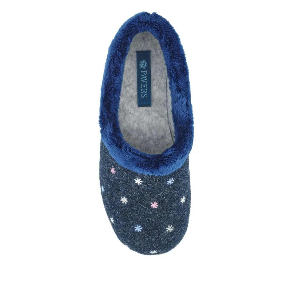Star Pattern Full Slippers - Navy
