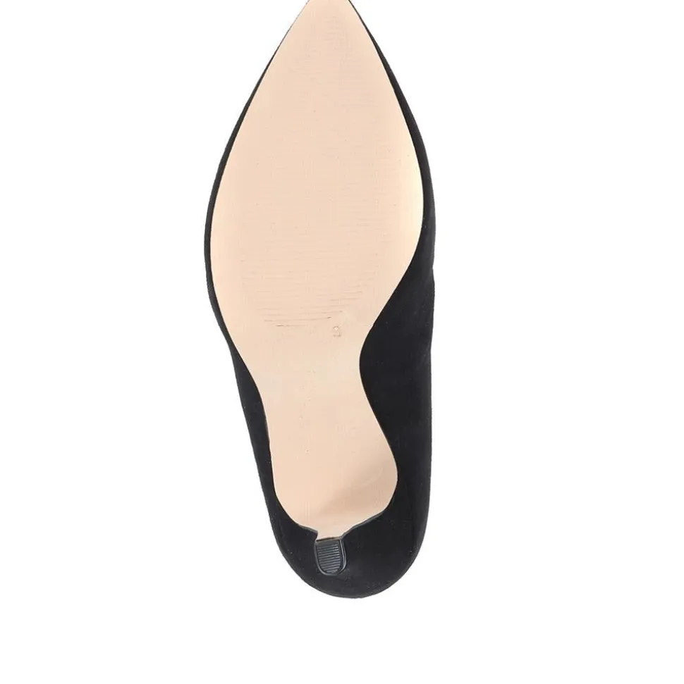 Stiletto Court Shoes - Black Suede