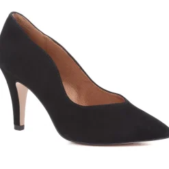 Stiletto Court Shoes - Black Suede