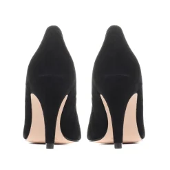 Stiletto Court Shoes - Black Suede