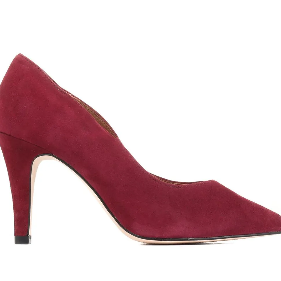 Stiletto Court Shoes - Burgundy