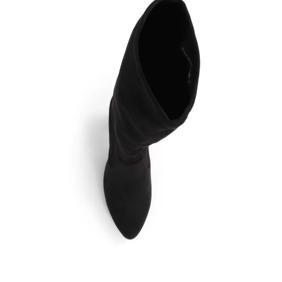 Stiletto Heeled Knee High Boots - Black