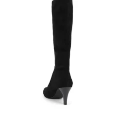 Stiletto Heeled Knee High Boots - Black