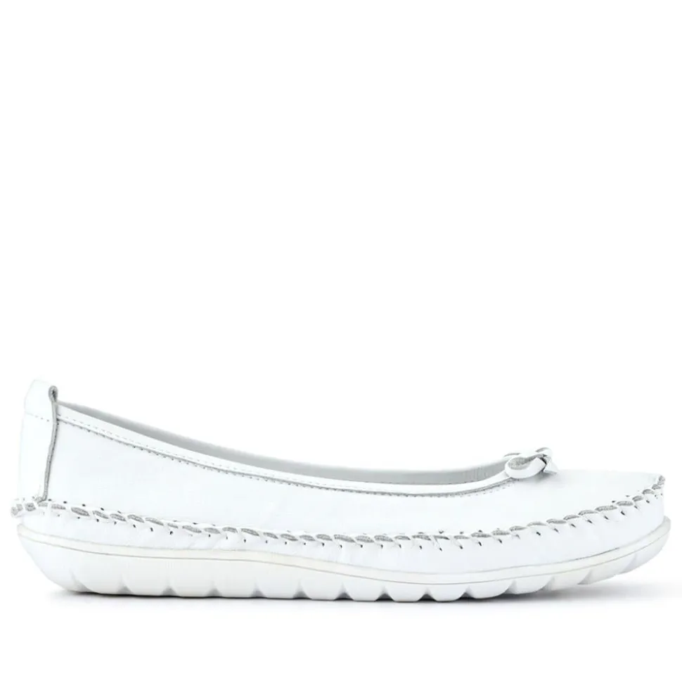 Stitched Leather Pumps - White