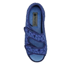 Strapped Memory Foam Slippers - Navy