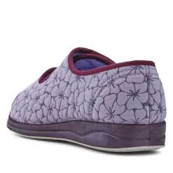 Strapped Memory Foam Slippers - Purple