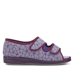 Strapped Memory Foam Slippers - Purple