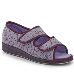 Strapped Memory Foam Slippers - Purple