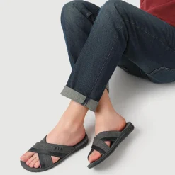 Strappy Mule Sandals - Grey