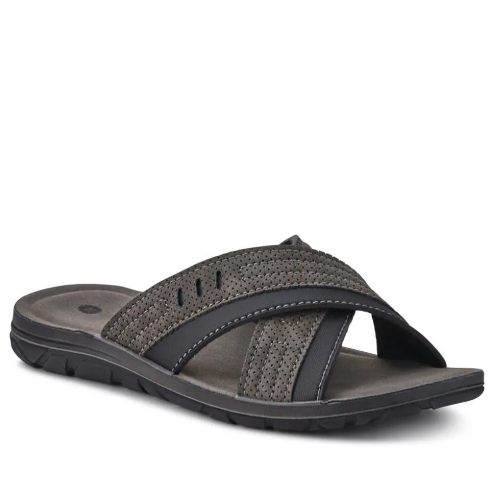 Strappy Mule Sandals - Grey