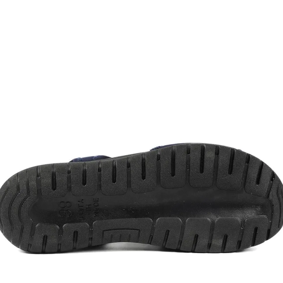 Stretch Comfort Sandals with Cushioned Insole - Navy