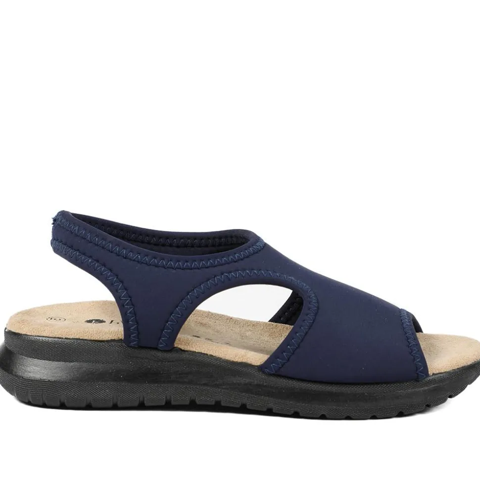 Stretch Comfort Sandals with Cushioned Insole - Navy