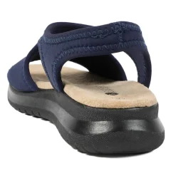 Stretch Comfort Sandals with Cushioned Insole - Navy