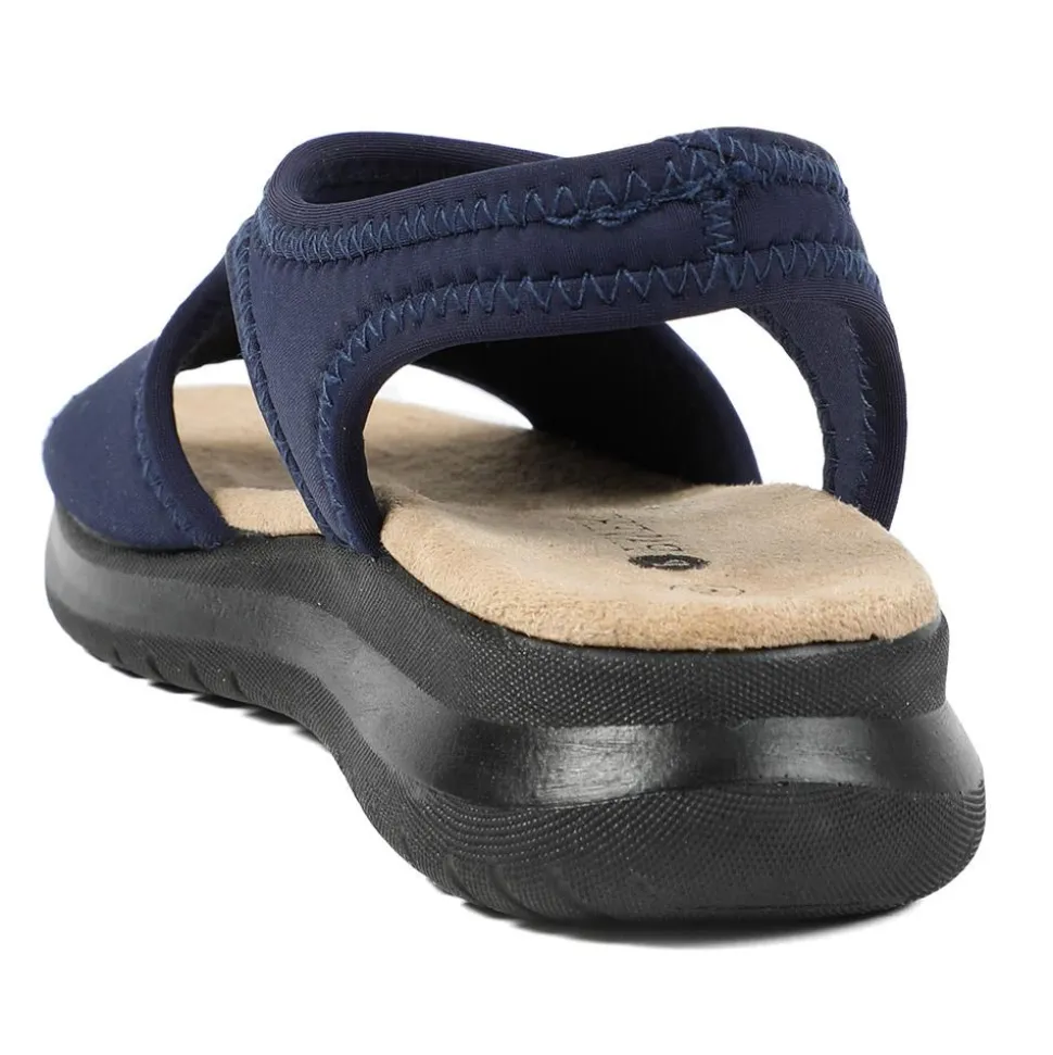 Stretch Comfort Sandals with Cushioned Insole - Navy
