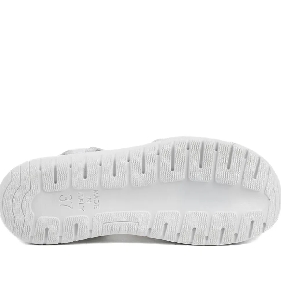 Stretch Comfort Sandals with Cushioned Insole - Silver Shimmer