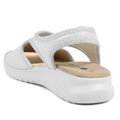 Stretch Comfort Sandals with Cushioned Insole - Silver Shimmer