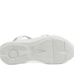 Stretch Fit Embellished Daily Sandals - White