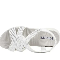Stretch Fit Embellished Daily Sandals - White