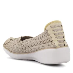 Stretch Fit Memory Foam Slip On Pumps - Gold Multi