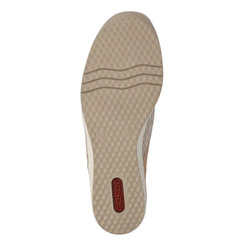Stretchy Leather Touch-Fasten Trainers - Beige