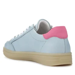 Striped Leather Trainers - Blue