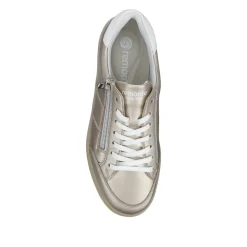 Striped Leather Trainers - Metallic