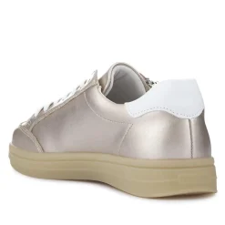 Striped Leather Trainers - Metallic