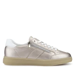 Striped Leather Trainers - Metallic