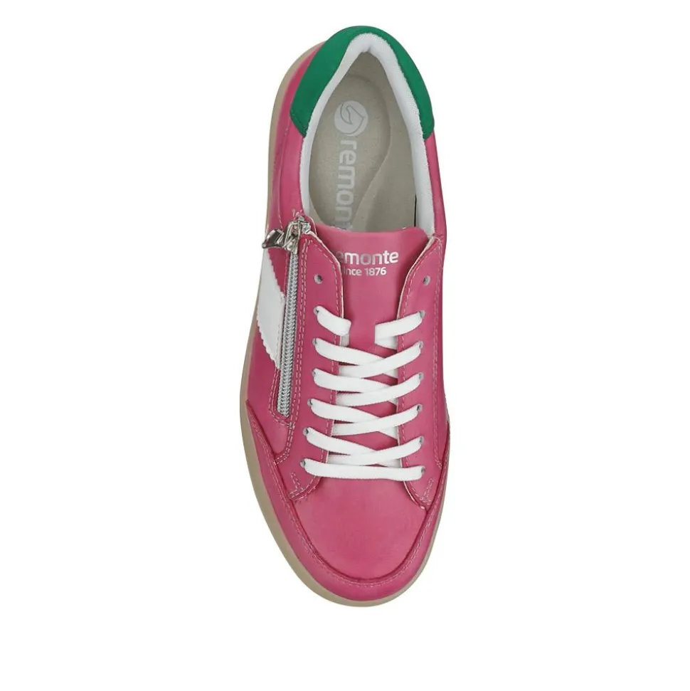 Striped Leather Trainers - Pink