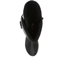 Stylish Heeled Long Boots - Black