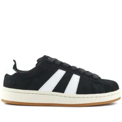 Suede Lace-Up Trainers - Black