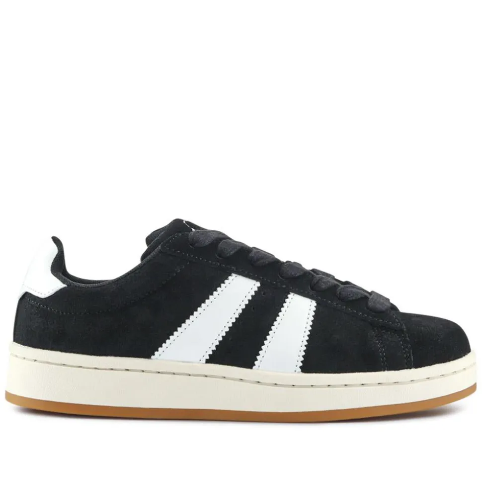 Suede Lace-Up Trainers - Black