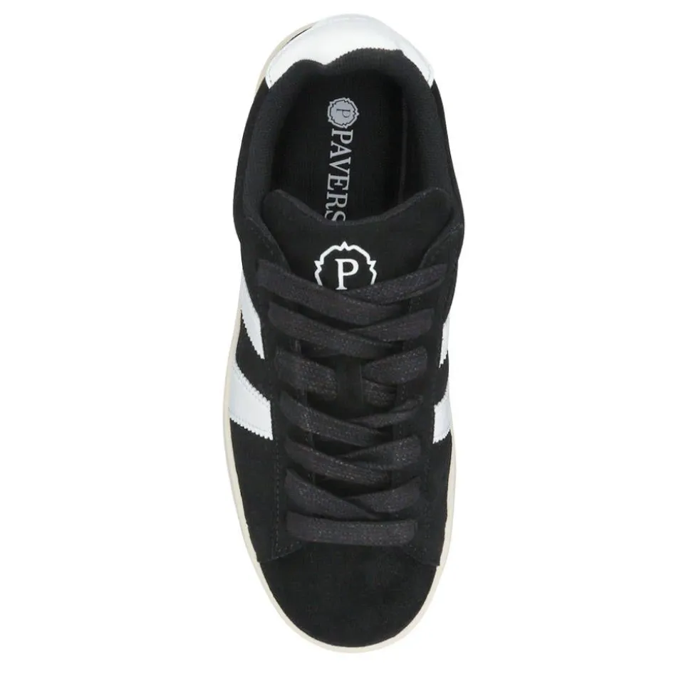 Suede Lace-Up Trainers - Black