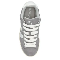 Suede Lace-Up Trainers - Grey