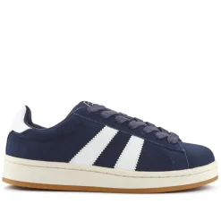 Suede Lace-Up Trainers - Navy