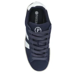 Suede Lace-Up Trainers - Navy