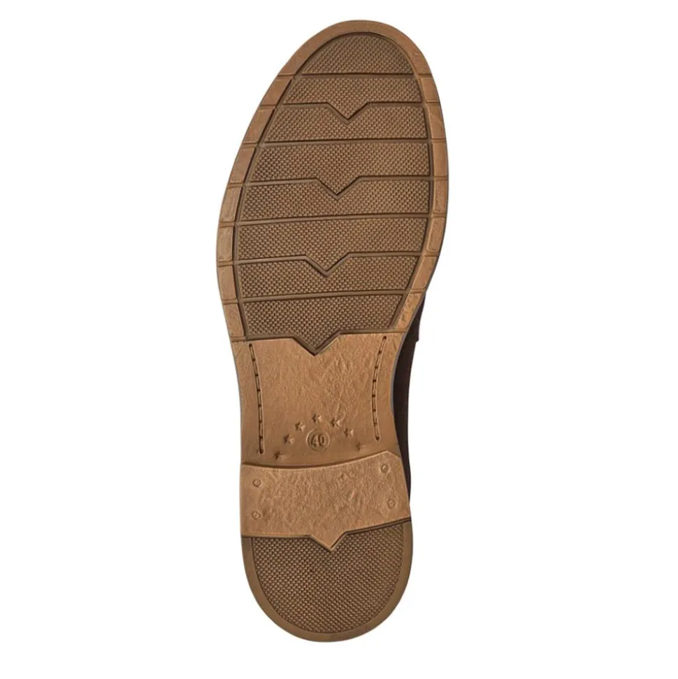 Suede Leather Penny Loafers - Brown
