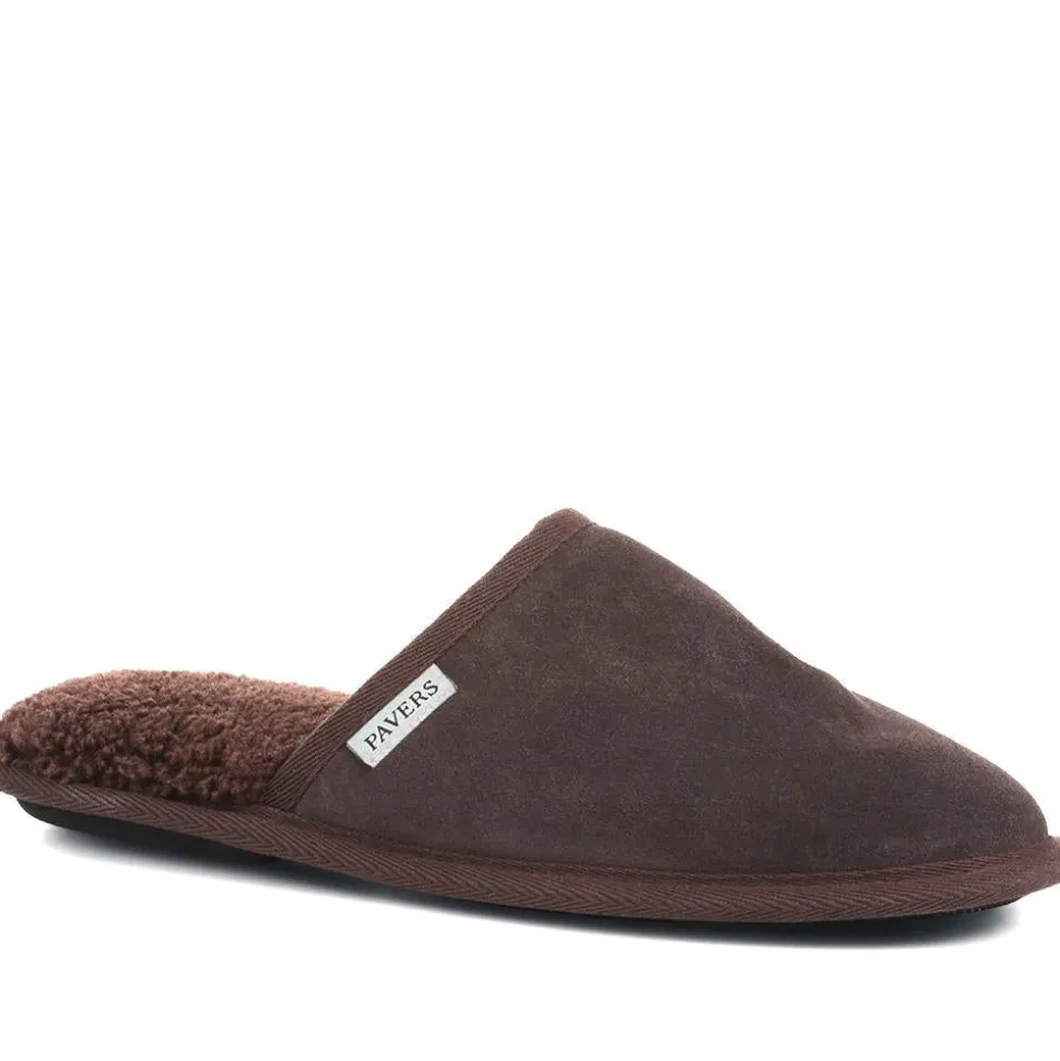 Suede Slippers - Brown