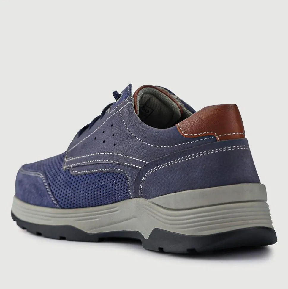 Suede Trainers - Navy-Blue
