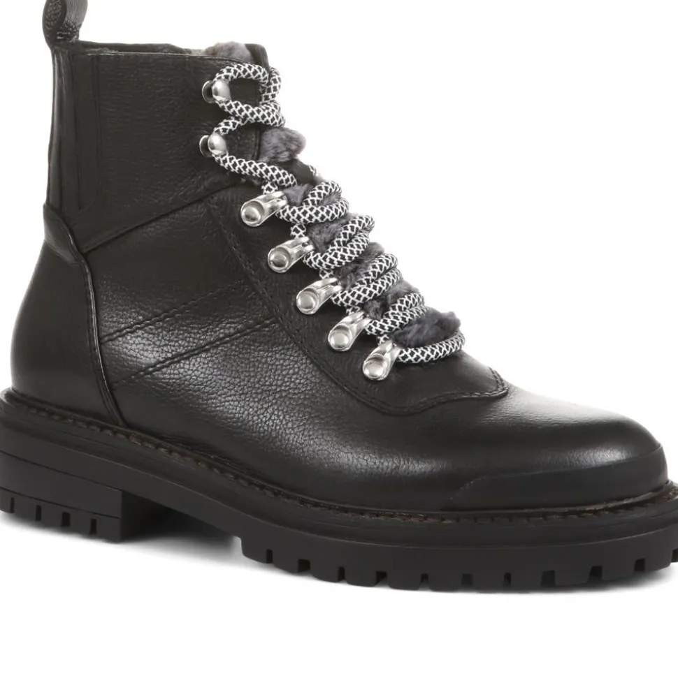 Susanna Leather Hiker Boots - Black