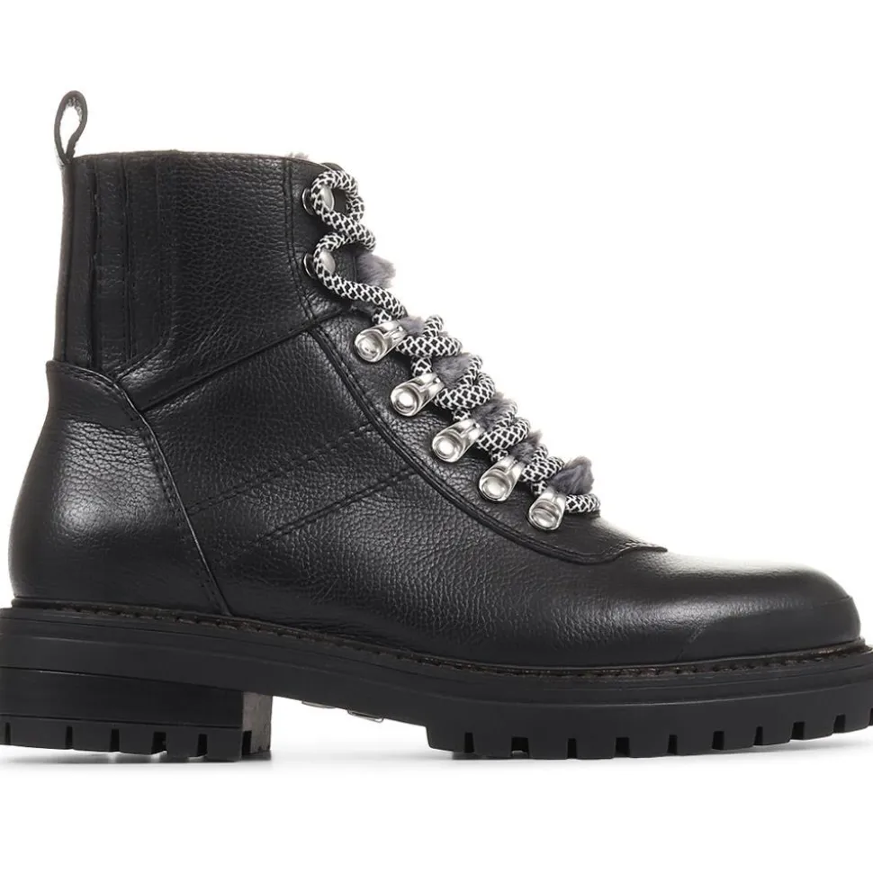 Susanna Leather Hiker Boots - Black